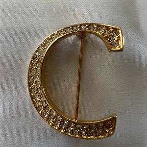 Crystal C Brooch